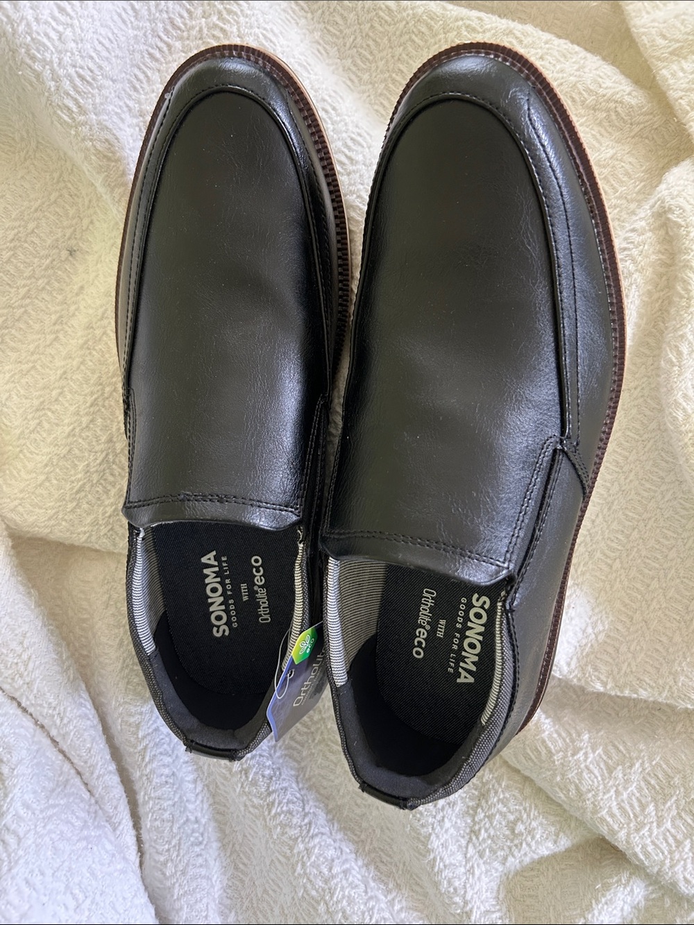 Sonoma Black Men’s Slip-On Leather Loafers